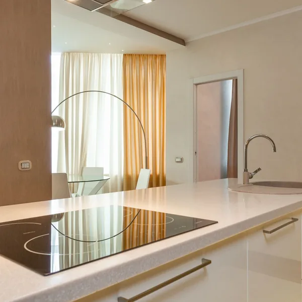 Modern kitchen with tile floor and backsplash, Newtown CT