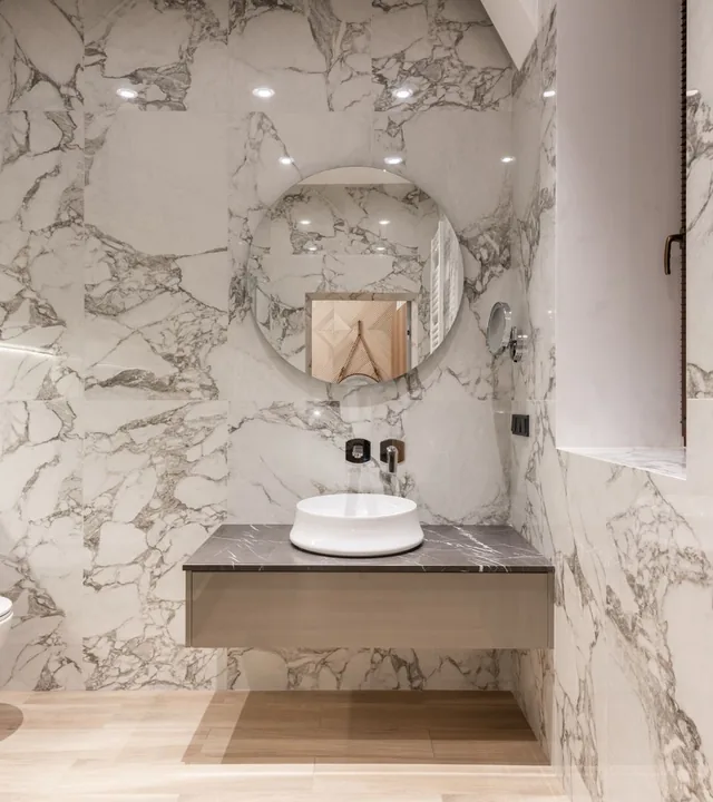Large-Format Tile Installation by Cross Tiles in Fairfield County, CT